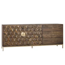Design Sideboard in Walnussbraun und Gold - Feregato