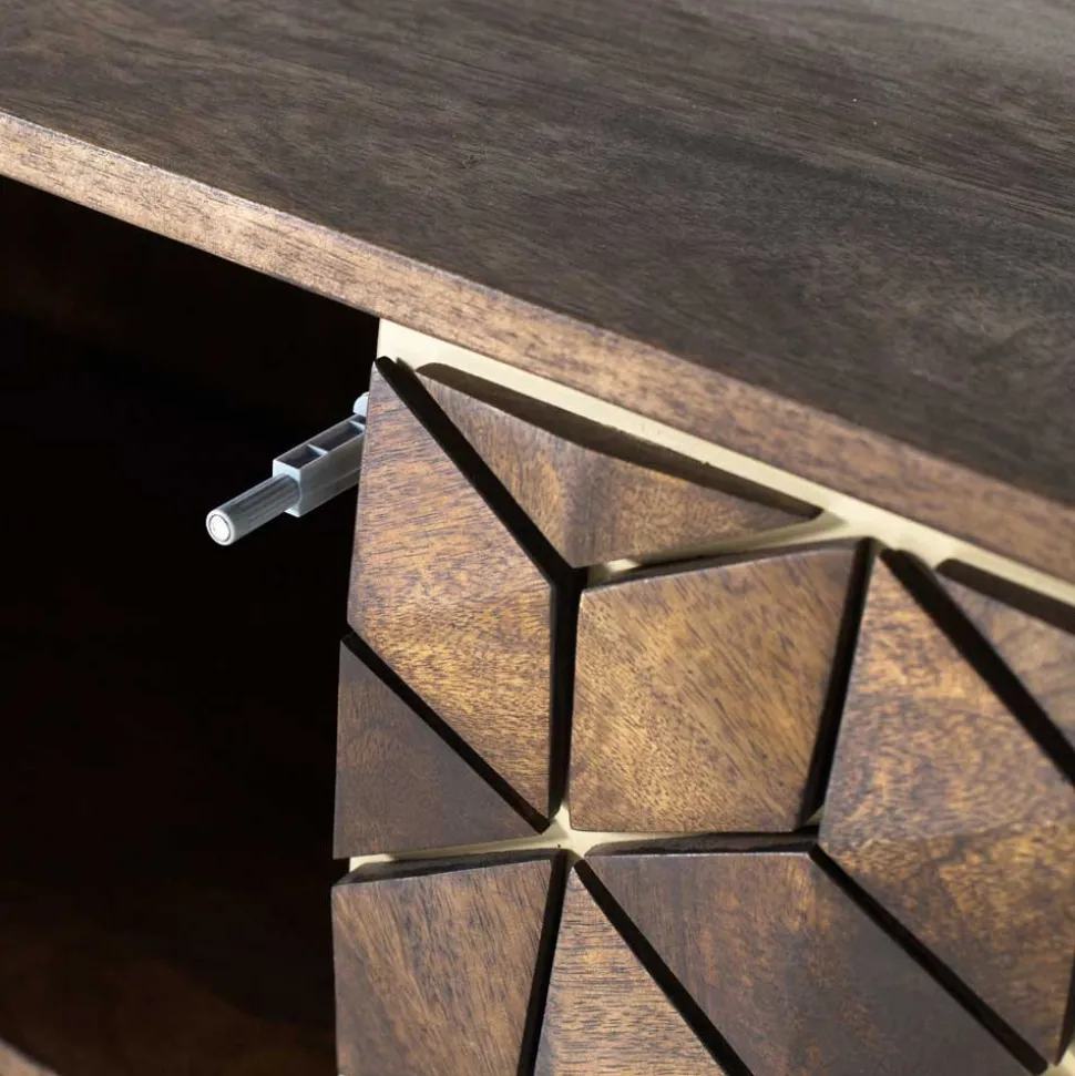 Design Sideboard in Walnussbraun und Gold - Feregato