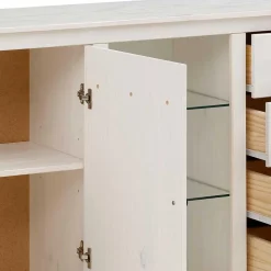 Design Sideboard in Weiß mit Schwarz - Manduza