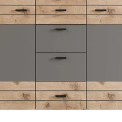 Design Sideboard in Wildeiche NB & Grau - Scarlett