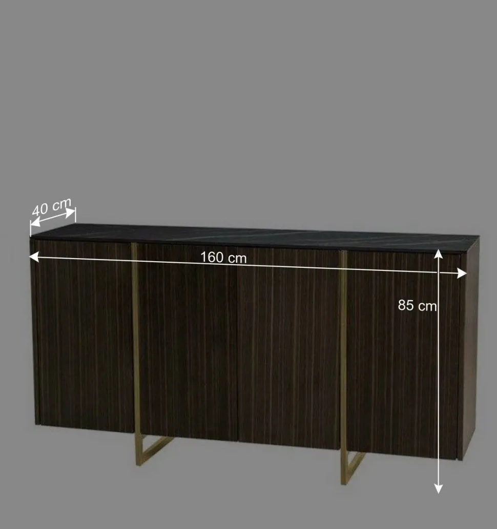 Design Sideboard mit Ebenholz Furnier - Estaguma