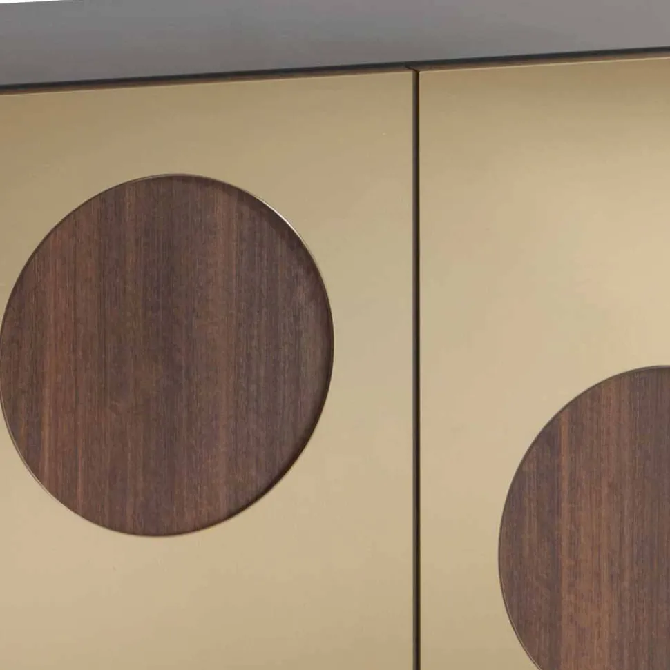 Design Sideboard mit Spiegelglas in Bronze - Fino