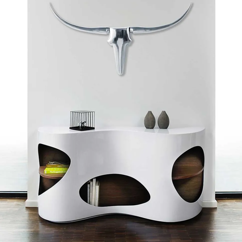 Design Sideboard Regal in Weiß Hochglanz - Scarula