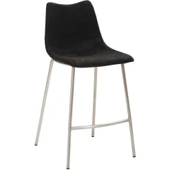 Design Tresenstuhl in Schwarz & Edelstahl - Polaris