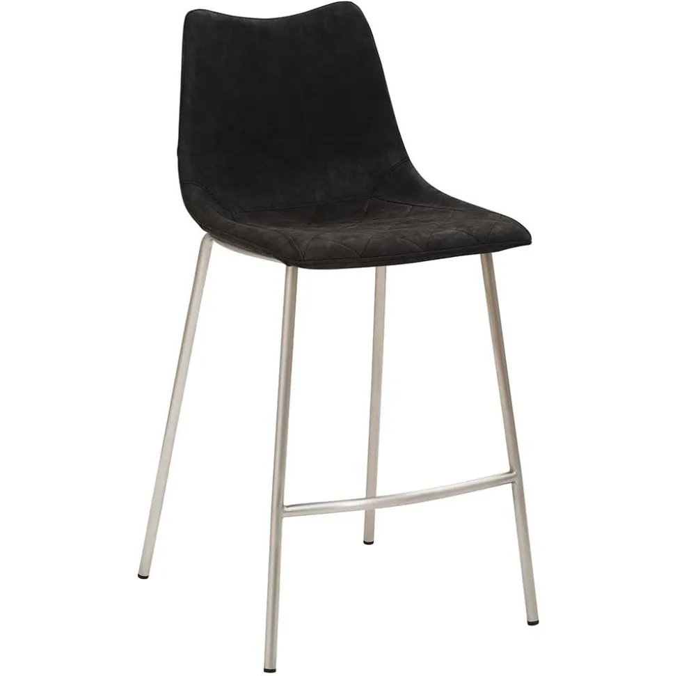 Design Tresenstuhl in Schwarz & Edelstahl - Polaris