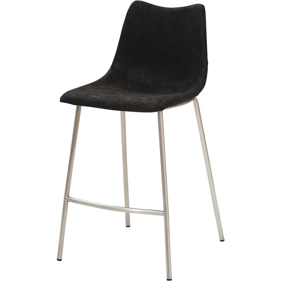 Design Tresenstuhl in Schwarz & Edelstahl - Polaris