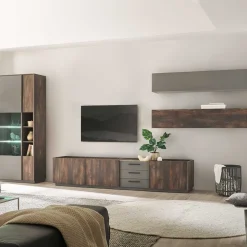 Design TV Anbauwand Möbelset - Mundo (vierteilig)
