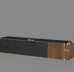 Design TV Anbauwand zweifarbig - Cruzca (dreiteilig)