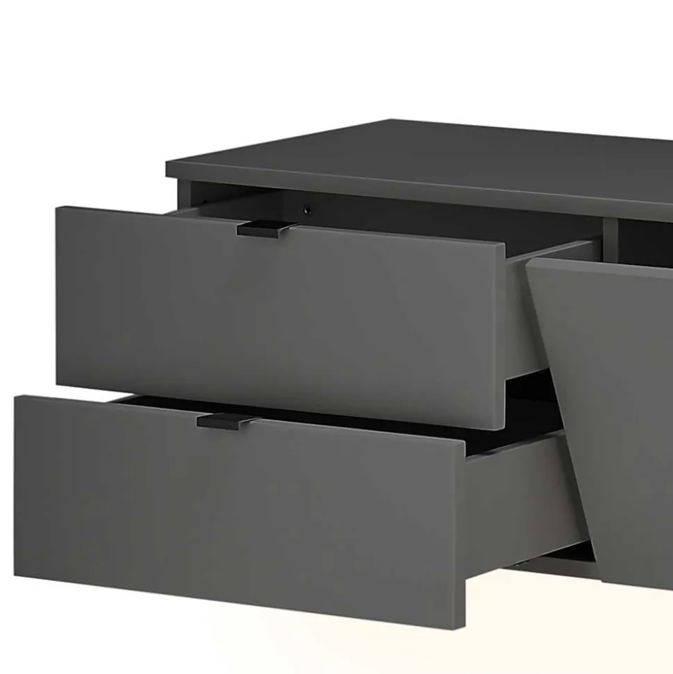 Design TV Anbauwand zweifarbig - Cruzca (dreiteilig)