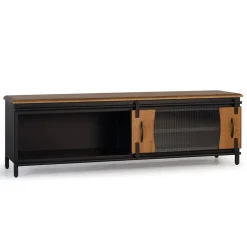 Design TV Lowboard aus Mangoholz und Metall - Aglia