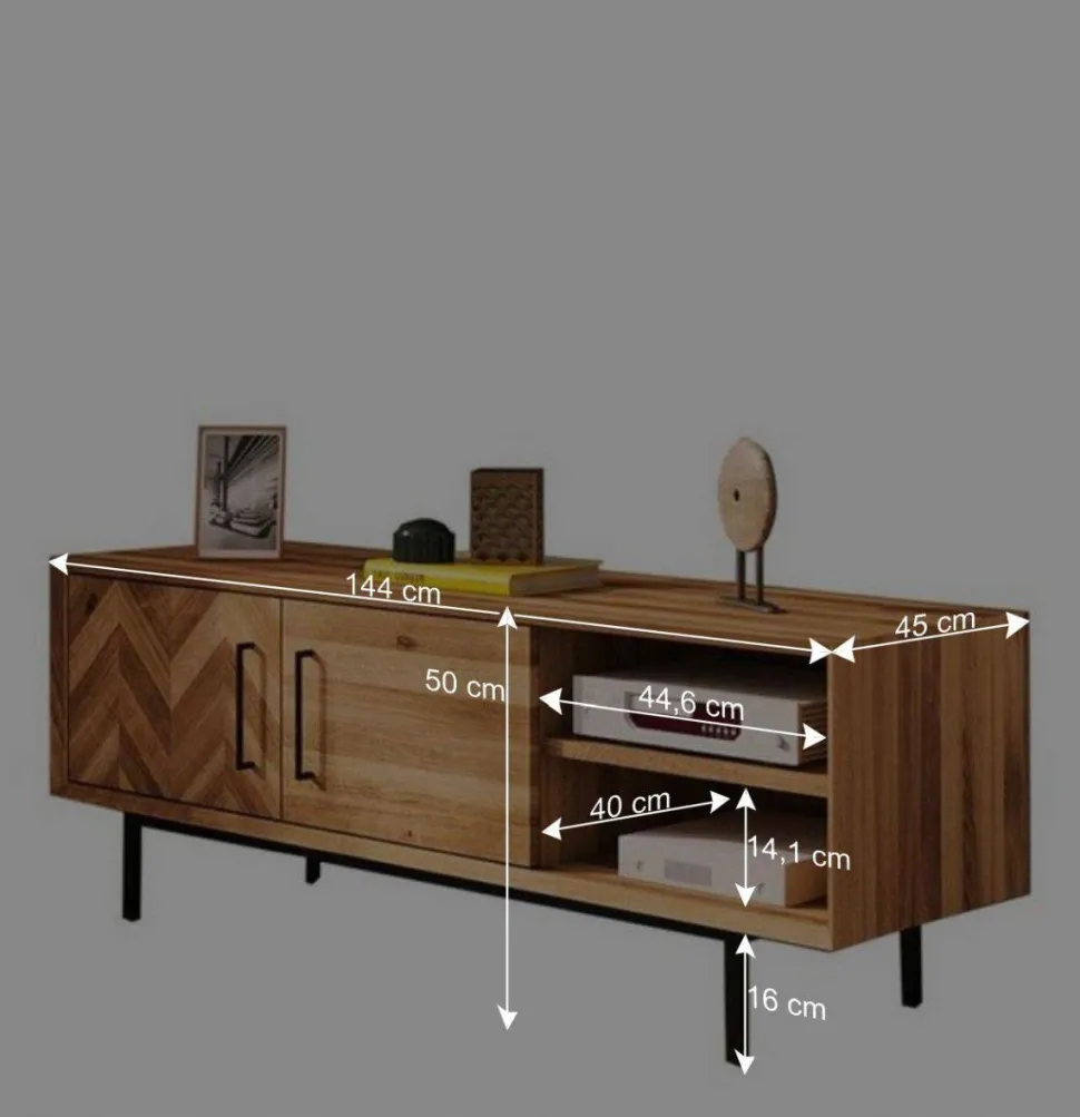 Design TV Lowboard 144x50x45 cm - Kerfa