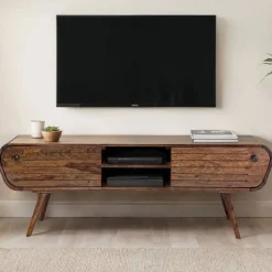 Design TV-Board aus Sheesham Massivholz - Polariso