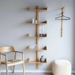 Design Wandregal aus Bambus in Natur - Rasfera