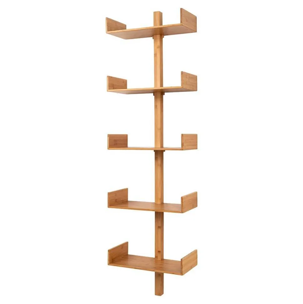 Design Wandregal aus Bambus in Natur - Rasfera