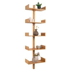 Design Wandregal aus Bambus in Natur - Rasfera