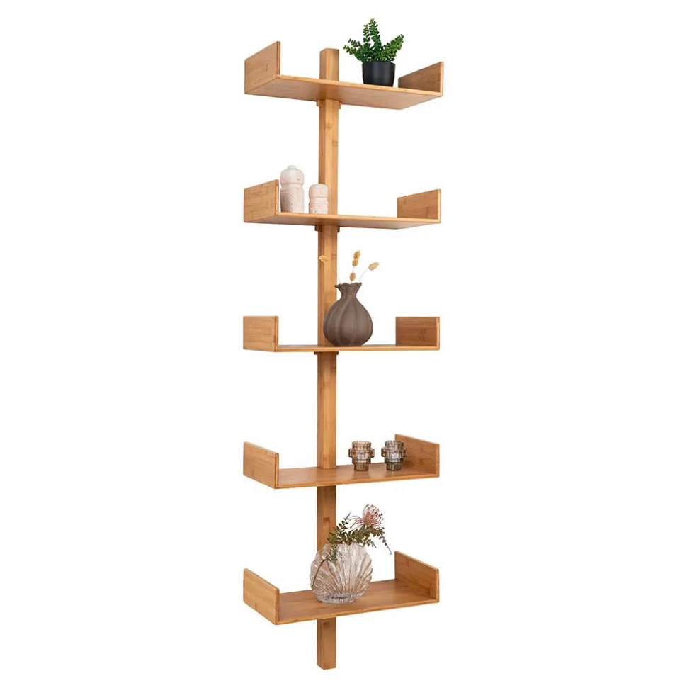 Design Wandregal aus Bambus in Natur - Rasfera