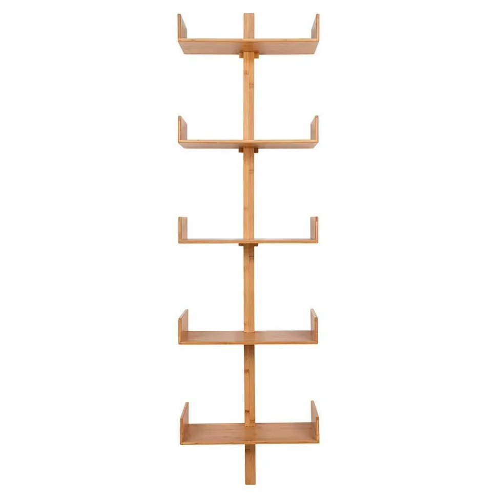 Design Wandregal aus Bambus in Natur - Rasfera