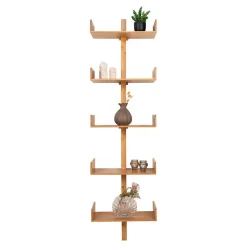 Design Wandregal aus Bambus in Natur - Rasfera