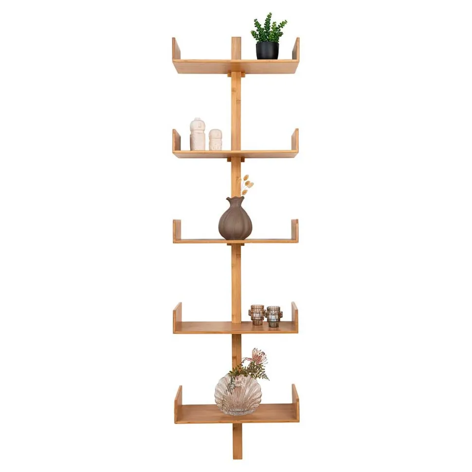 Design Wandregal aus Bambus in Natur - Rasfera