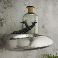 Design Wandregal in Nickelfarben - Indrya