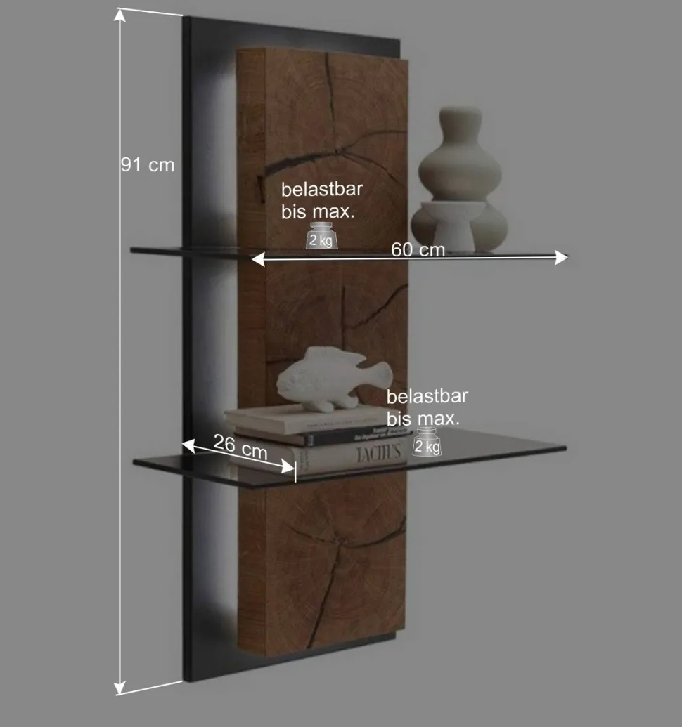 Design Wandregal mit Beleuchtung - Drinidad