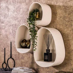 Design Wandregale aus Marmorkomposit - Mayo (dreiteilig)