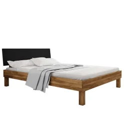Design Wildeichebett mit schwarzem Kopfteil - Olbysca I