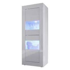 Design Wohnzimmer Vitrine in Hochglanz Weiß - Sogno