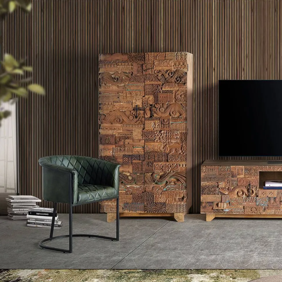Design Wohnzimmerschrank aus Mangoholz rustikal - Lacid