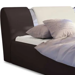Designbett in Dunkelbraun mit Creme - Dyronna