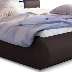 Designbett in Dunkelbraun mit Creme - Dyronna