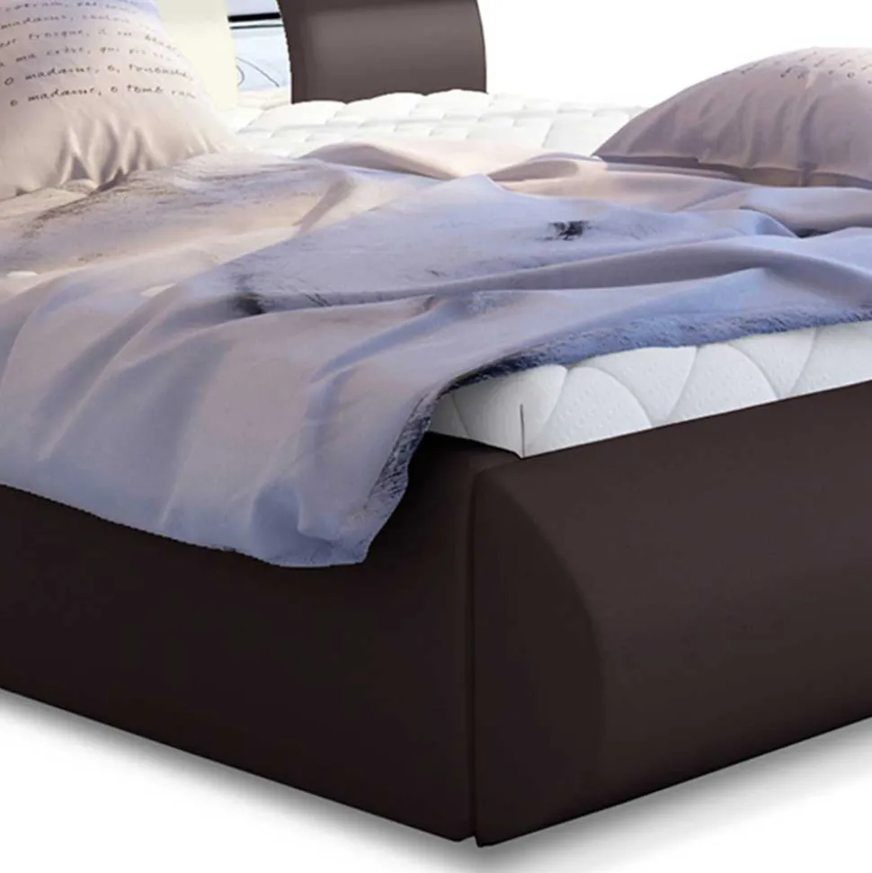 Designbett in Dunkelbraun mit Creme - Dyronna