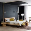 Designbett in Schwebeoptik Puig mit Nachttisch Set (dreiteilig)