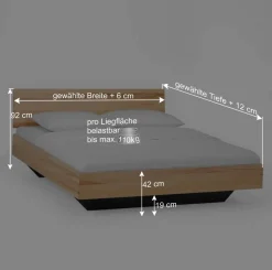 Designbett in Schwebeoptik Puig mit Nachttisch Set (dreiteilig)