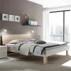 Design-Doppelbett in hellem Esche Dekor & Weiß - Ezianas