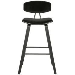 Designer Barstuhl in Schwarz Samt - Laccaro (2er Set)