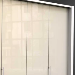 Designer Kleiderschrank mit Glasbeschichtung Creme - Zidarie