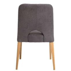 Designer Polsterstuhl in Dunkelgrau Stoff Mix - Enderbury (2er Set)