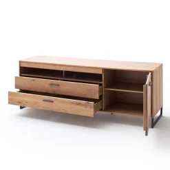 Designer Wohnwand aus Eiche - Assela (vierteilig)
