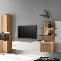 Designer Wohnwand Möbel 290 cm breit - Miloris (dreiteilig)