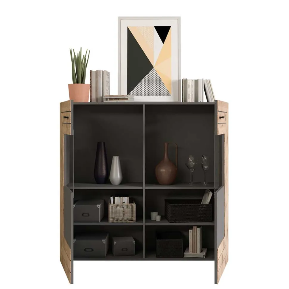 Designer Wohnwand Möbel 320 cm breit - Scarlett (dreiteilig)