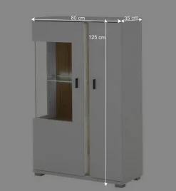 Designer Wohnwand mit LED Beleuchtung - Racelyn (vierteilig)
