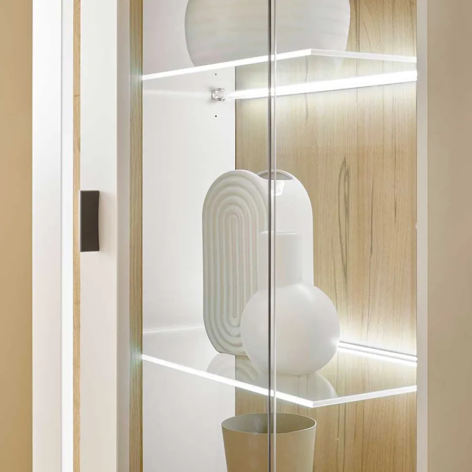 Designer Wohnwand mit LED Beleuchtung - Racelyn (vierteilig)