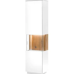 Designer Wohnzimmervitrine in Weiß und Eiche Bianco - Miloris