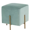 Designhocker in Graugrün Samt - Strong