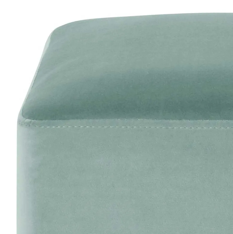 Designhocker in Graugrün Samt - Strong