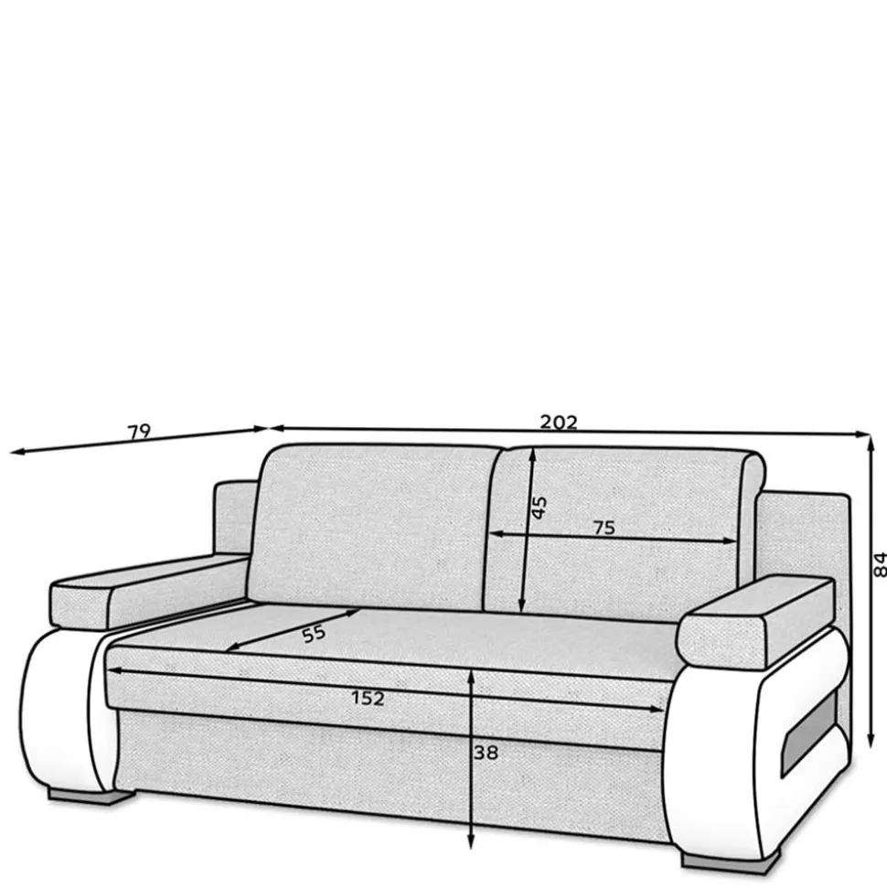 Design-Schlafsofa in Grau und Hellgrau - Blascina