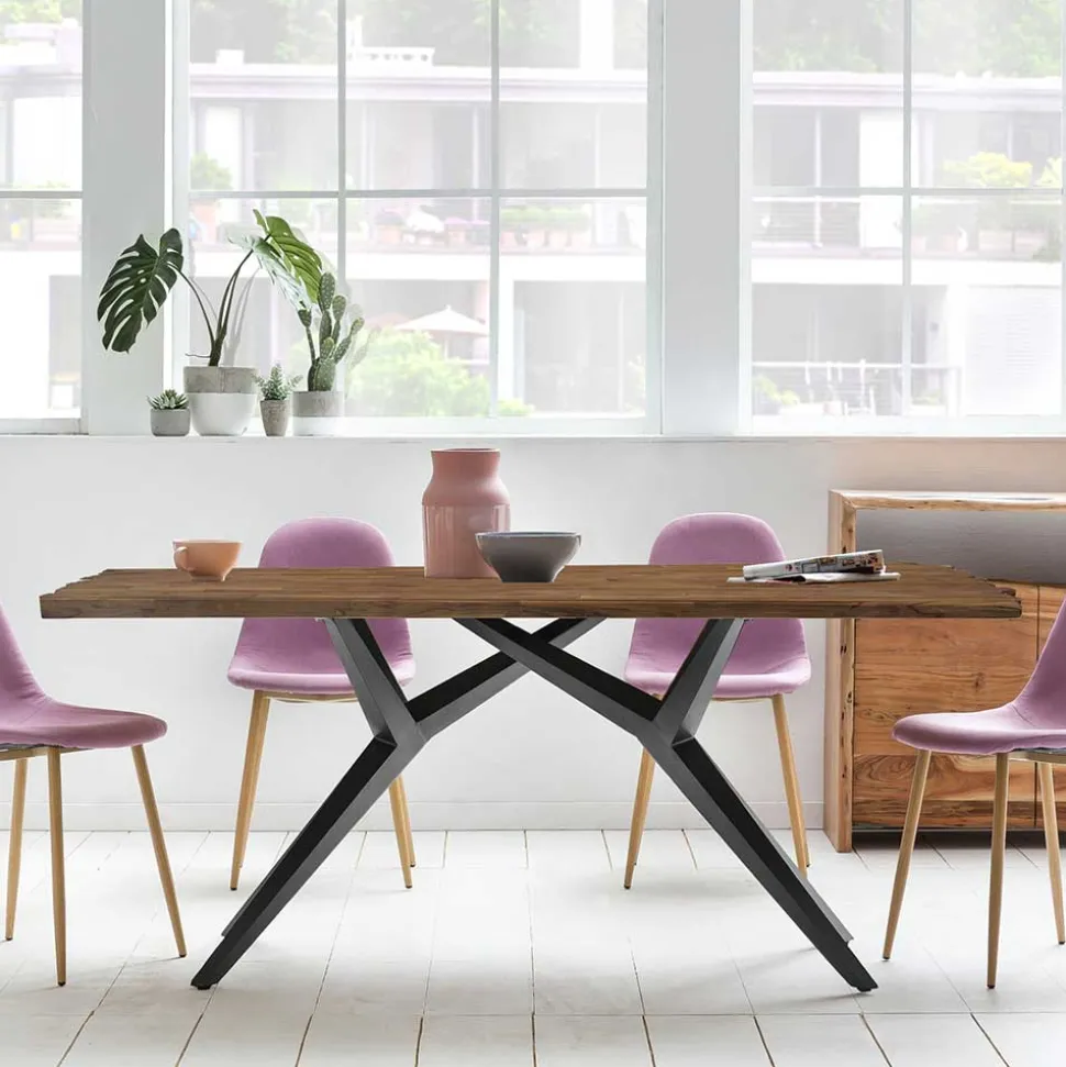 Designtisch aus Recyclingholz Teak - Emina