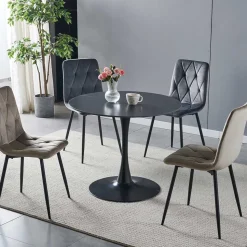 Designtisch aus Sinterstein mit Trompetenfuß - Memphis