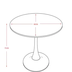Designtisch aus Sinterstein mit Trompetenfuß - Memphis